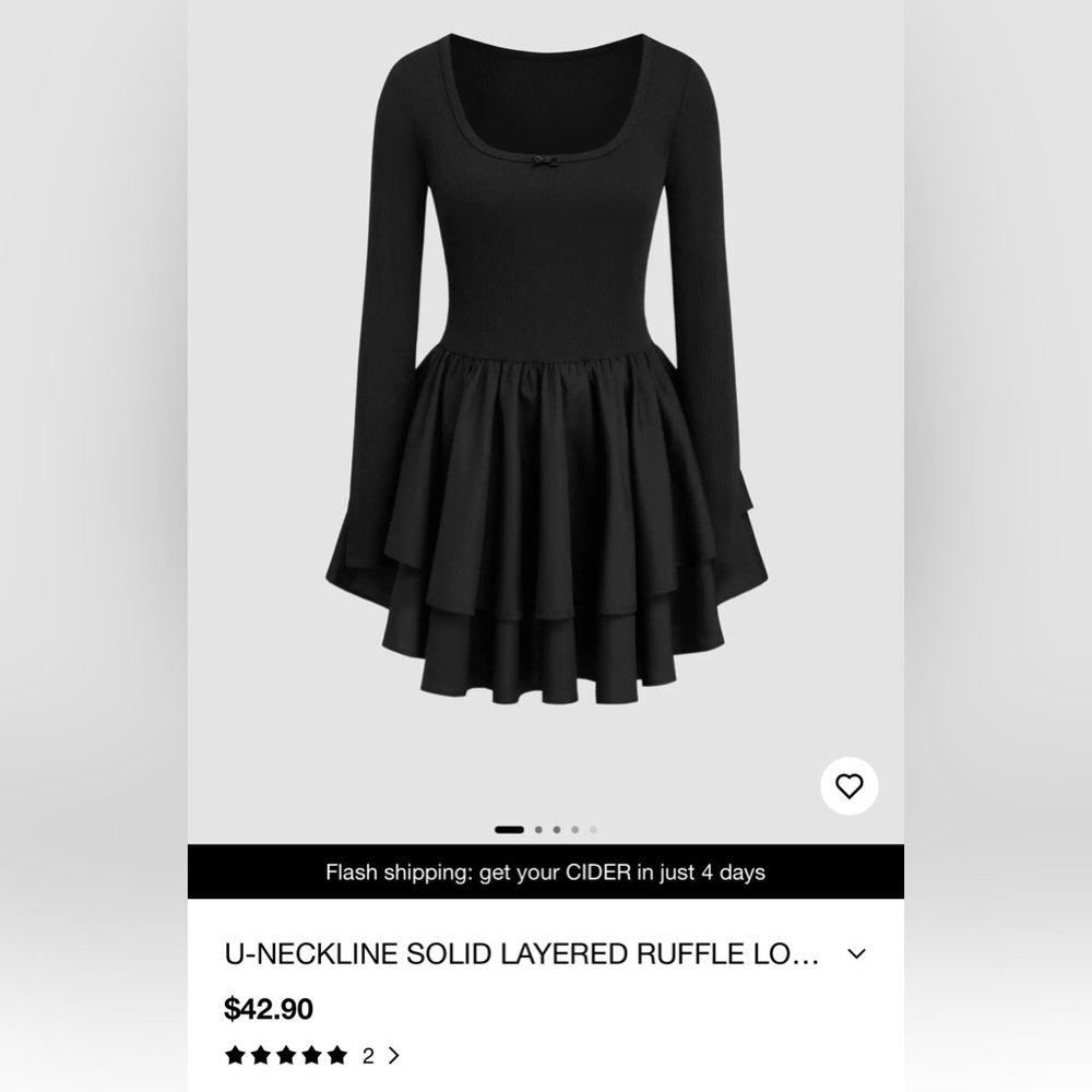 Cider Long-Sleeve Tiered Skater Dress